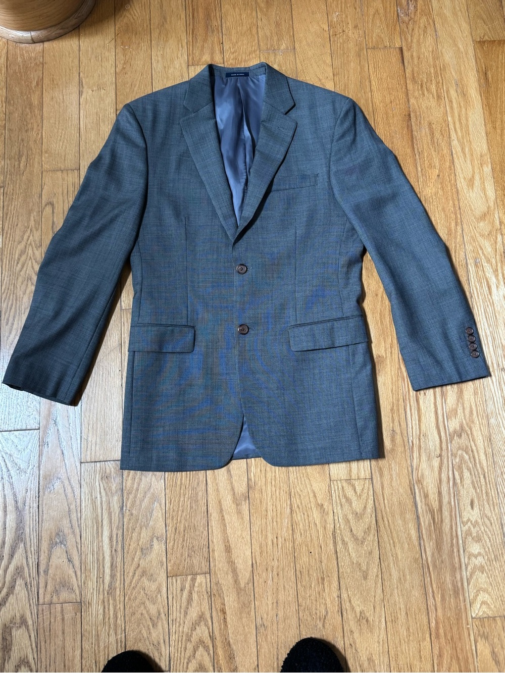 Ralph Ralph Lauren Mens Charcoal Gray Wool Micro Check Blazer Sport Coat 36R